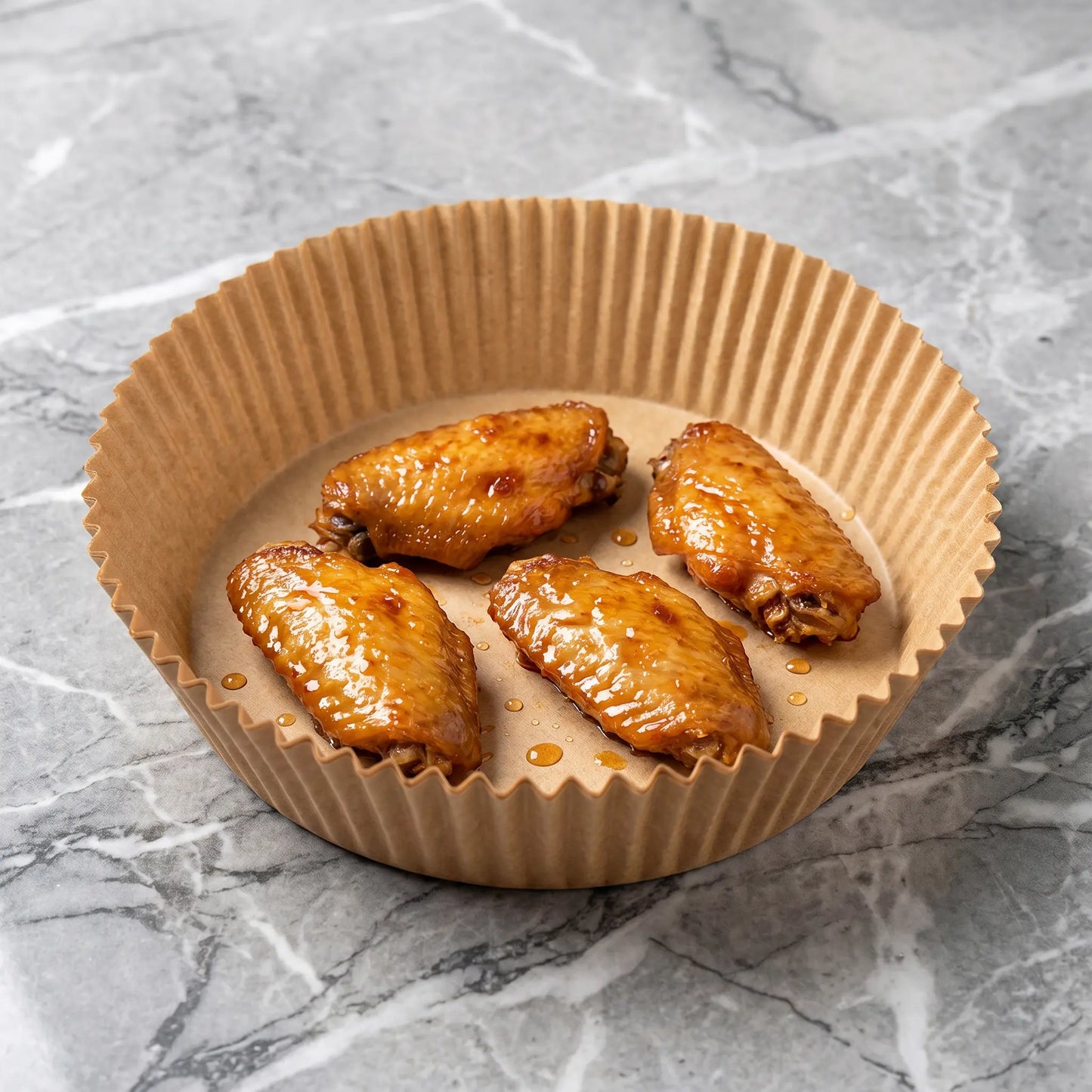 100PCS Disposable Air Fryer Paper Liners, Non-Stick Oil-Proof Water-Resistant Parchment Paper for Baking, Cooking, Roasting, Microwave Oven, Air Fryer Accessories