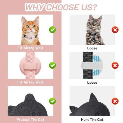 2 Pack Adjustable Reflective Cat Collar with Bell, Airtag Compatible, Safe Buckle for Boys & Girls, Kittens, Pet Supplies, Gifts (No Airtag)