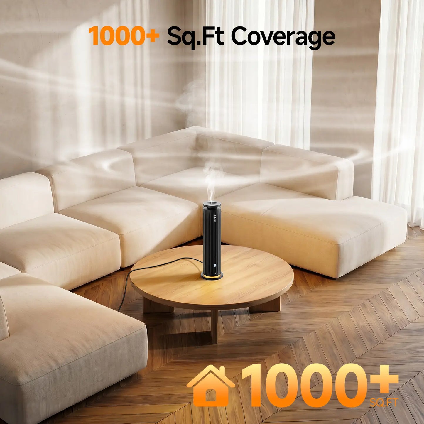 FEPPO Waterless Diffuser - Cold Air Waterless Essential Oil Diffuser Starter Kit with 5X20Ml Hotel Scent Oils, Quiet Smart Scent Diffuser, 6 Intensity, Timer, 1000 Sq. Ft for Home, Office, Hotel, Yoga