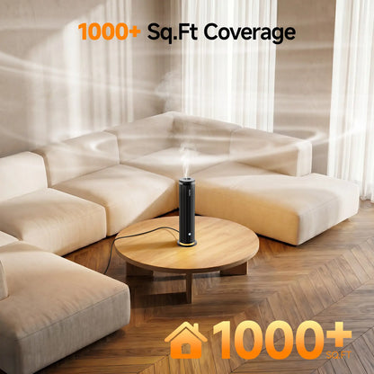 FEPPO Waterless Diffuser - Cold Air Waterless Essential Oil Diffuser Starter Kit with 5X20Ml Hotel Scent Oils, Quiet Smart Scent Diffuser, 6 Intensity, Timer, 1000 Sq. Ft for Home, Office, Hotel, Yoga