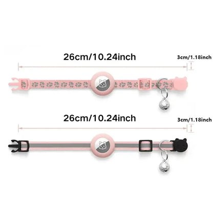 2 Pack Adjustable Reflective Cat Collar with Bell, Airtag Compatible, Safe Buckle for Boys & Girls, Kittens, Pet Supplies, Gifts (No Airtag)