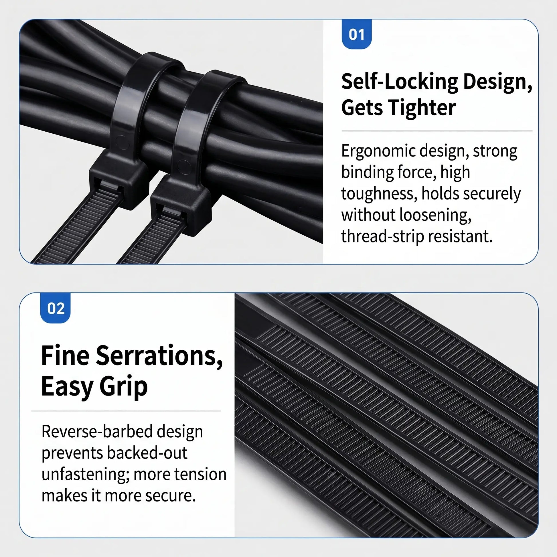 【Summervibes】100Pcs Heavy Duty Zip Ties 12 Inch 50LBS High Tensile Strength UV Resistant Self Locking Nylon Cable Ties for Home Office Garden and Workshop Emergency Repairs Vehicle Repair