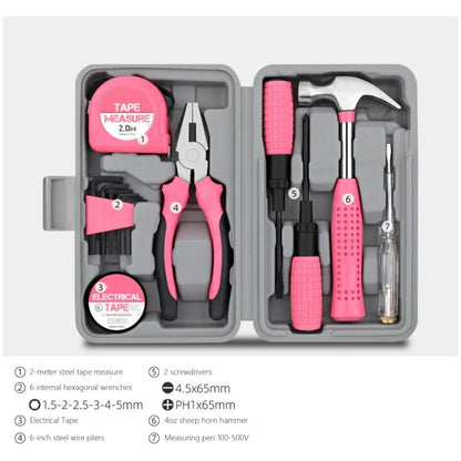 Small Household Tool Set, Multifunctional Gift Tools, Hardware Set Pliers Tape Measure Hammer Home Maintenance Toolbox Combination Set