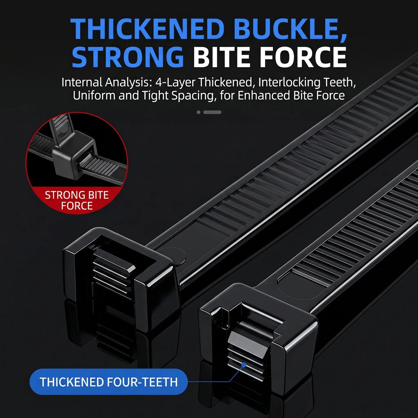 【Summervibes】100Pcs Heavy Duty Zip Ties 12 Inch 50LBS High Tensile Strength UV Resistant Self Locking Nylon Cable Ties for Home Office Garden and Workshop Emergency Repairs Vehicle Repair