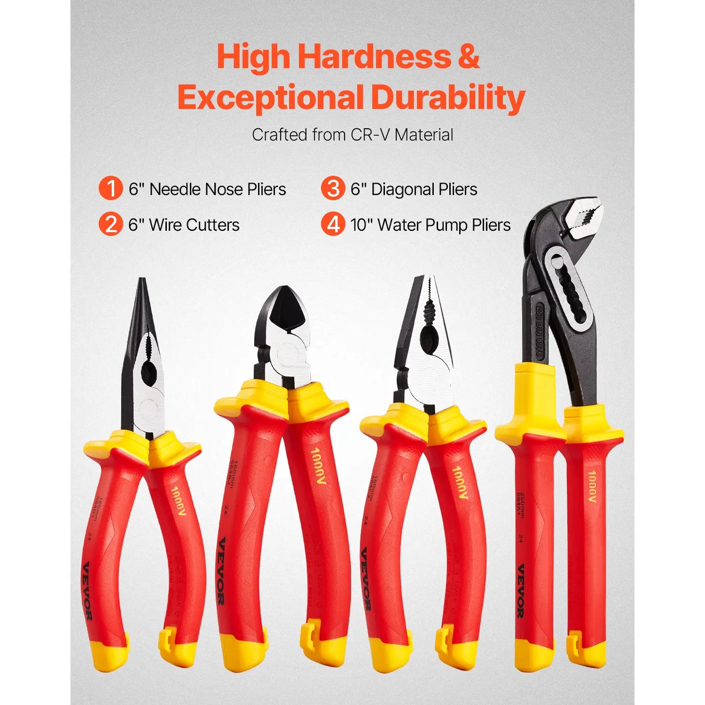 【Dealsforyoudays】Vevor Insulated Screwdriver Set, 12-Piece Professional Electrical Screwdriver Set, 1000V Insulated Electrician Tool Set, with Magnetic Phillips Slotted Tips, Insulated Pliers, and Diagonal Pliers