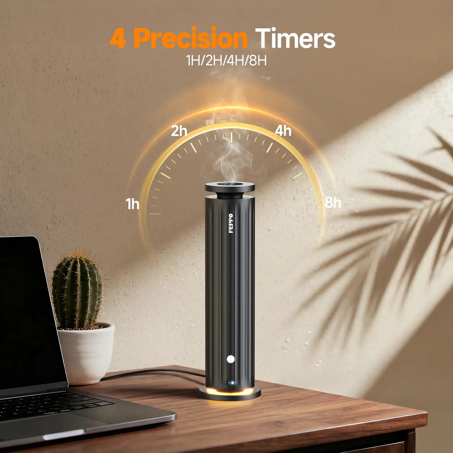 FEPPO Waterless Diffuser - Cold Air Waterless Essential Oil Diffuser Starter Kit with 5X20Ml Hotel Scent Oils, Quiet Smart Scent Diffuser, 6 Intensity, Timer, 1000 Sq. Ft for Home, Office, Hotel, Yoga