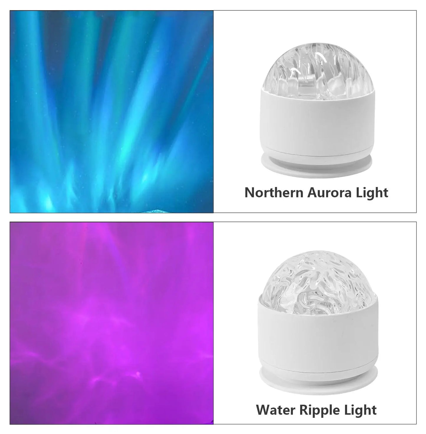 Aurora & Water Ripple 2-In-1 Projector Light – RGB Atmosphere Lamp with Remote Control, USB Powered Ambient Light for Bedroom, Party & Relaxation, Dynamic Mood Lighting Effects, Ideal for Decorations & Christmas Gifts