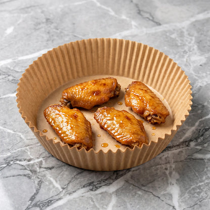 100PCS Disposable Air Fryer Paper Liners, Non-Stick Oil-Proof Water-Resistant Parchment Paper for Baking, Cooking, Roasting, Microwave Oven, Air Fryer Accessories